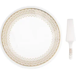 Services De Table En Porcelaine​|Festive>Easy Life Assiette à gâteau avec pelle de service FESTIVE