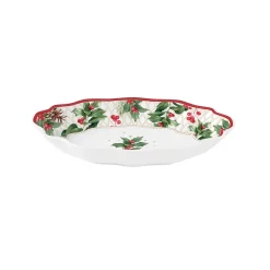 Noël|Services De Table En Porcelaine​>Easy Life Assiette ovale gui CHRISTMAS BERRIES