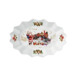 Noël|Services De Table En Porcelaine​>Easy Life Assiiete ovale CHRISTMAS MEMORIES
