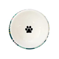 Gamelle Pour Animaux En Porcelaine|Pet Lovers>Easy Life Bol avec pieds antidérapants TROPICAL BLUE