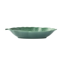Moderne|Services De Table En Porcelaine​>Easy Life Bol en forme de feuille en porcelaine 26×11,5 cm TROPICAL LEAVES GREEN