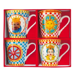 Ethnique|Petit Dejeuner>Easy Life ensemble 4 MugsSICILY