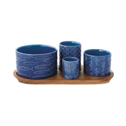 Services De Table En Porcelaine​|Sea Life>Easy Life Ensemble apéritif avec 4 bols et plateau SEA LIFE
