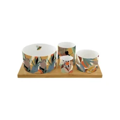 Coffret Cadeau|Services De Table En Porcelaine>Easy Life Ensemble apéritif avec 4 bols KILIMANJARO