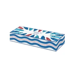 Maritime|Services De Table En Porcelaine​>Easy Life Ensemble apéritif avec 3 bols en porcelaine et plateau en bambou SARDINE’S PARTY