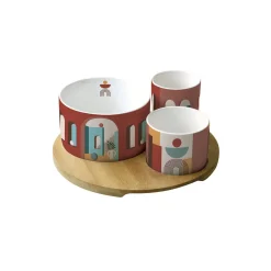 Coffret Cadeau|Services De Table En Porcelaine​>Easy Life Ensemble apéritif avec 3 bols ILLUSION