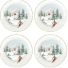 Noël|Services De Table En Porcelaine​>Easy Life Ensemble de 4 assiettes à dessert CHALET