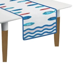 Maritime|Services De Table En Porcelaine​>Easy Life ensemble de 2 chemins de table SARDINE’S PARTY