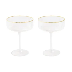 Services De Table En Porcelaine|Festive>Easy Life Ensemble de 2 coupes à champagne avec fil d’or FESTIVE