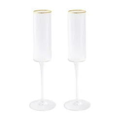 Services De Table En Porcelaine|Festive>Easy Life Ensemble de 2 flûtes avec fil d’or FESTIVE