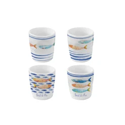 Maritime|Petit Dejeuner>Easy Life ensemble de 4 gobelets à café BORD DE MER