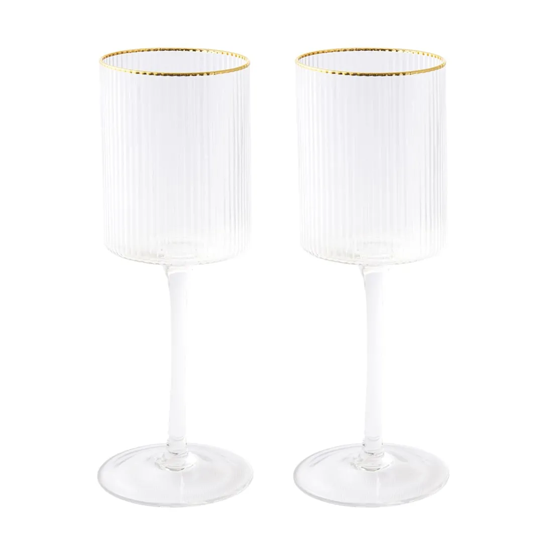 Services De Table En Porcelaine|Festive>Easy Life Ensemble de 2 gobelets à vin avec fil d’or FESTIVE