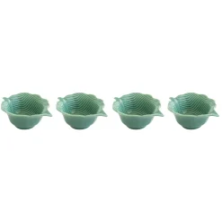 Moderne|Services De Table En Porcelaine>Easy Life Ensemble de 4 mini bols en porcelaine en forme de feuille LEAVES LIGHT GREEN