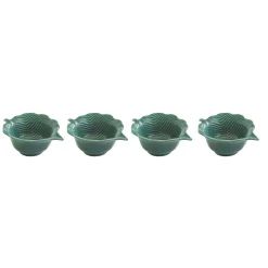 Moderne|Services De Table En Porcelaine>Easy Life Ensemble de 4 mini bols en porcelaine en forme de feuille TROPICAL LEAVES GREEN