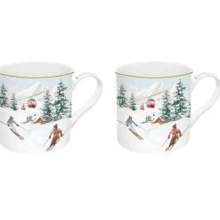 Noël|Petit Dejeuner>Easy Life Ensemble de 2 mugs CHALET
