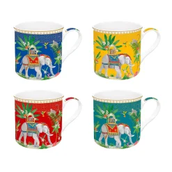 Ethnique|Petit Dejeuner>Easy Life Ensemble de 4 mugs MARAJAH