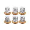 Coffret Cadeau|Moderne>Easy Life Ensemble de 6 petits verres à café de 110 ml en porcelaine avec soucoupes RETRO JUNGLE