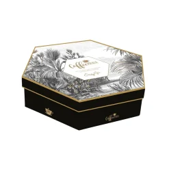Coffret Cadeau|Moderne>Easy Life Ensemble de 6 petits verres à café de 110 ml en porcelaine avec soucoupes RETRO JUNGLE