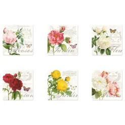 Romantique|Services De Table En Porcelaine>Easy Life Ensemble de 6 sous-verres assortis JARDIN BOTANIQUE