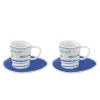 Maritime|Petit Dejeuner>Easy Life Ensemble de 2 tasses à café avec soucoupes BORD DE MER