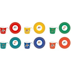 Ethnique|Petit Dejeuner>Easy Life Ensemble de 6 tasses à espresso de 100 ml avec soucoupes MARAJAH