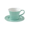 Moderne|Petit Dejeuner>Easy Life Ensemble de 6 tasses à petit-déjeuner de 400 ml avec soucoupes en porcelaine AQUA