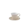 Moderne|Petit Dejeuner>Easy Life Ensemble de 6 tasses à thé de 120 ml avec soucoupes en porcelaine AQUA BEIGE