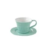 Moderne|Petit Dejeuner>Easy Life Ensemble de 6 tasses à thé de 250 ml avec soucoupes en porcelaine AQUA