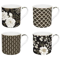 Coffret Cadeau|Petit Dejeuner>Easy Life Ensemble de 4 tasses ART DECO & FLOWERS