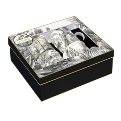 Coffret Cadeau|Moderne>Easy Life Ensemble de 4 tasses assorties de 300 ml en porcelaine fine china RETRO JUNGLE