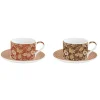 Coffret Cadeau>Easy Life Ensemble de 2 tasses avec soucoupe en porcelaine 240 ml FLEURS DES RÊVES
