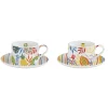 Coffret Cadeau|Petit Dejeuner>Easy Life Ensemble de 2 tasses avec soucoupe TUTTI FRUTTI