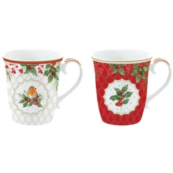 Noël|Petit Dejeuner>Easy Life Ensemble de 2 tasses CHRISTMAS BERRIES
