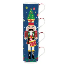 Noël|Petit Dejeuner>Easy Life Ensemble de 4 tasses empilables CHRISTMAS Tambourine