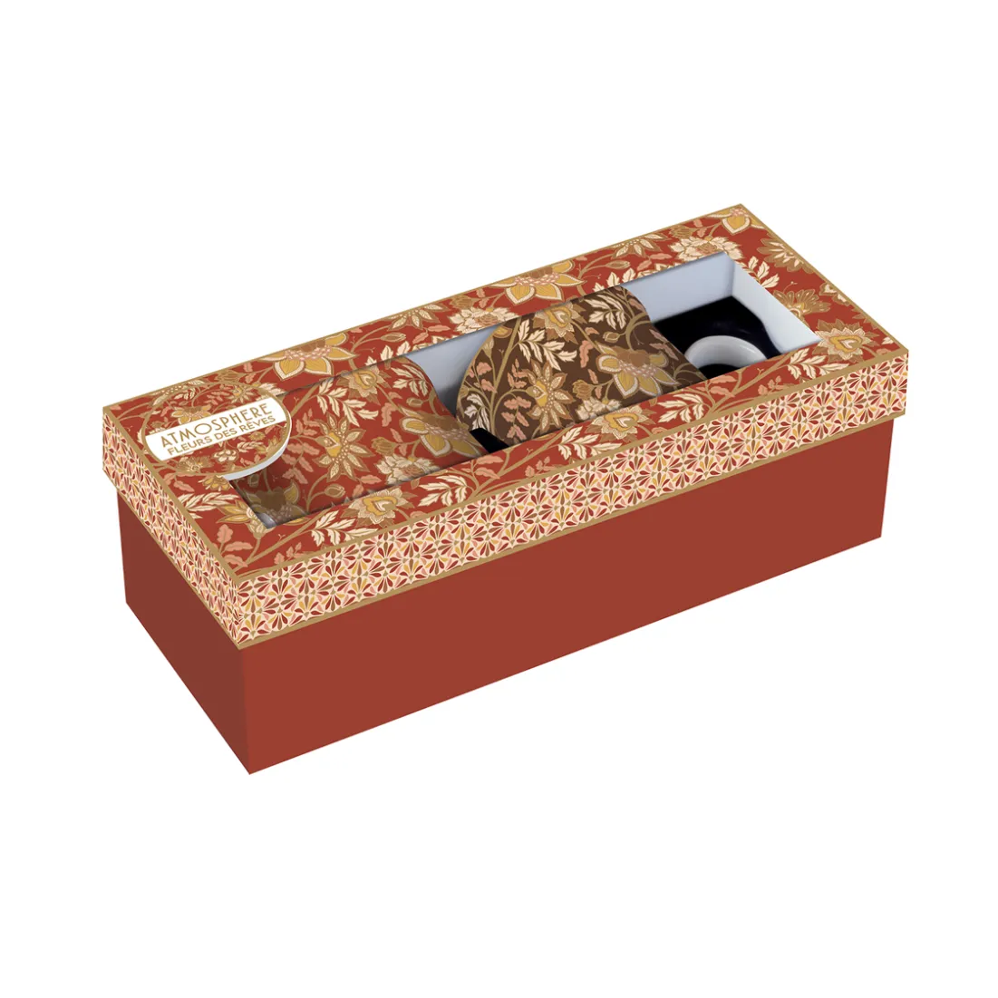 Coffret Cadeau>Easy Life Ensemble de 2 tasses en porcelaine 300 ml FLEURS DES RÊVES