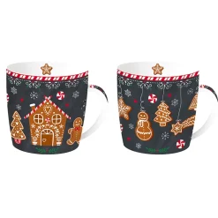 Noël|Petit Dejeuner>Easy Life Ensemble de 2 tasses GINGERBREAD