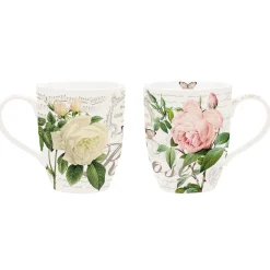 Romantique|Petit Dejeuner>Easy Life Ensemble de 2 tasses JARDIN BOTANIQUE