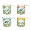 Ethnique|Petit Dejeuner>Easy Life Ensemble de 4 tasses PARADIS SAUVAGE