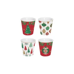 Petit Dejeuner|Jingle Bells>Easy Life Ensemble de 4 verres à café JINGLE BELLS
