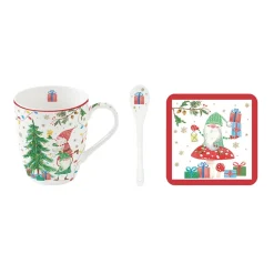 Noël|Petit Dejeuner>Easy Life Ensemble de mug avec cuillère et sous-verre Ready For CHRISTMAS