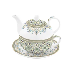 Coffret Cadeau|Petit Dejeuner>Easy Life Ensemble thé pour une personne, 350 ml en porcelaine MOROCCO GREEN