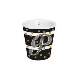 Tasse En Cadeau|Petit Dejeuner>Easy Life Gobelet à café en porcelaine 100 ml dans une boîte A LETTER FOR YOU «P»