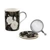 Coffret Cadeau|Petit Dejeuner>Easy Life Mug et sous-verre avec infuseur ART DECO & FLOWERS