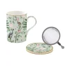 Coffret Cadeau|Petit Dejeuner>Easy Life Mug et sous-verre en porcelaine avec infuseur 350 ml Wild TROPICAL