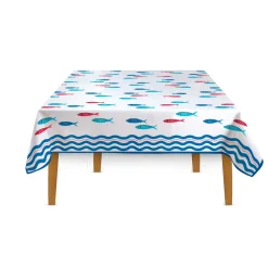 Maritime|Services De Table En Porcelaine​>Easy Life Nappe rectangulaire 180×145 cm SARDINE’S PARTY