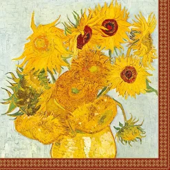 Masterpiece|Services De Table En Porcelaine​>Easy Life Paquet de 20 serviettes en papier 33×33 cm Vase With Twelve SunFLOWERS
