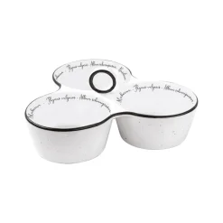 Quotidienne|Services De Table En Porcelaine>Easy Life Plateau apéritif 20,5×17 cm avec 3 bols en porcelaine HERBARIUM