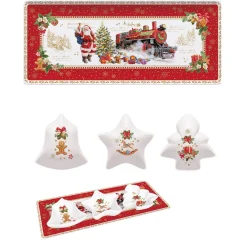 Noël|Services De Table En Porcelaine>Easy Life Plateau avec 3 bols CHRISTMAS MEMORIES