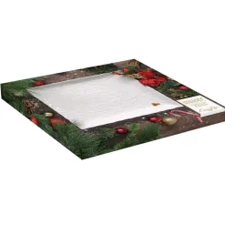 Noël|Services De Table En Porcelaine​>Easy Life Plateau de service carré HOLLY & BERRIES WHITE