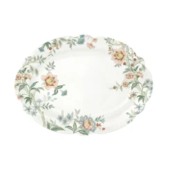 Romantique|Services De Table En Porcelaine​>Easy Life Plateau de service en porcelaine de 35×25,5 cm ZEN GARDEN WHITE